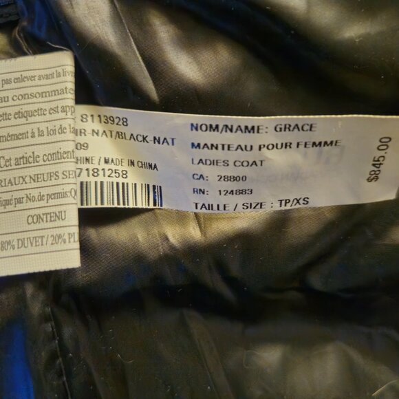 Rudsak "GRACE" Black Down Winter Coat XS Leather sleeves and a luxury fur coat - Picture 15 of 16